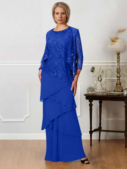 Floor-Length A-Line Mother of the Bride Dresses with Jewel Neck
