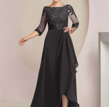 Floor-Length Mother of the Bride A-Line Princess Scoop Dresses