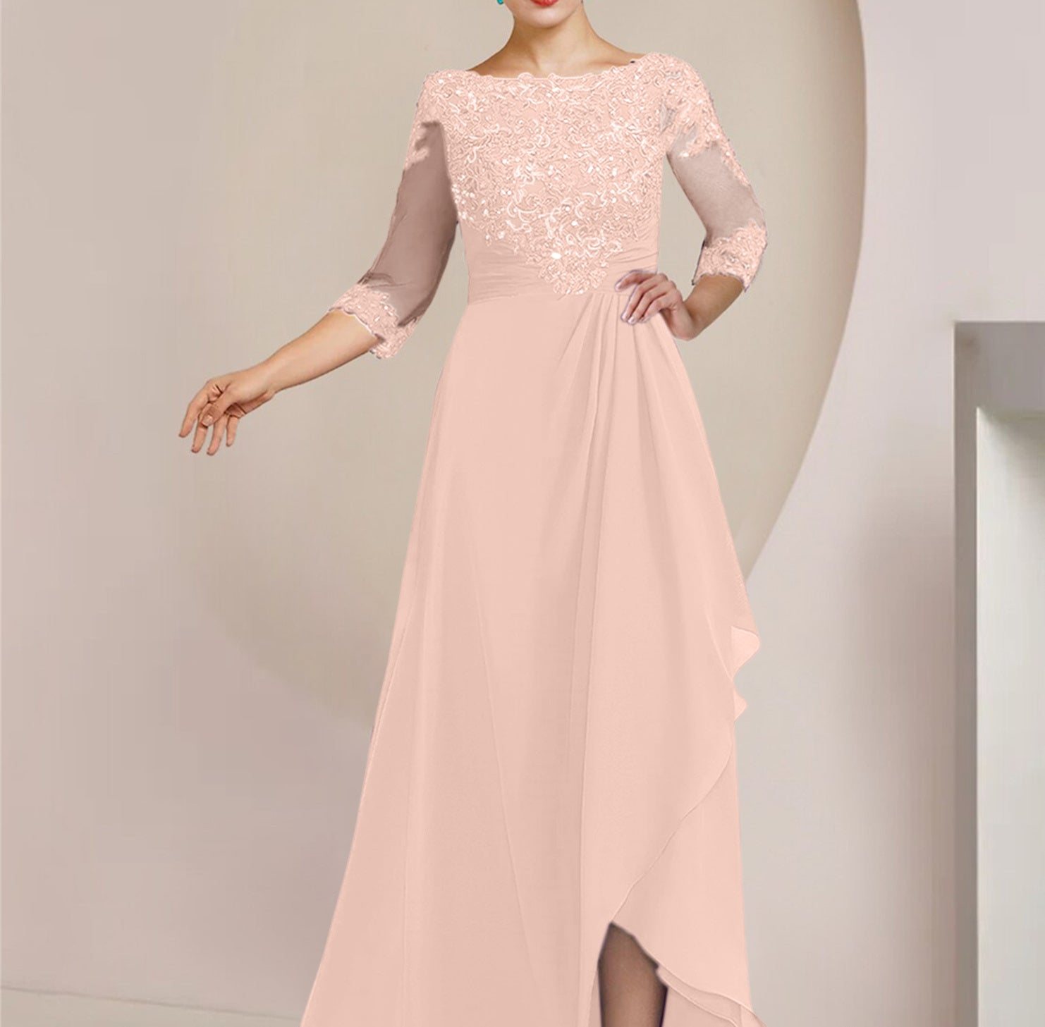 Floor-Length Mother of the Bride A-Line Princess Scoop Dresses