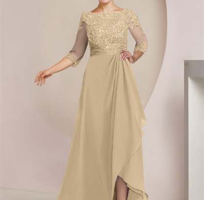 Floor-Length Mother of the Bride A-Line Princess Scoop Dresses