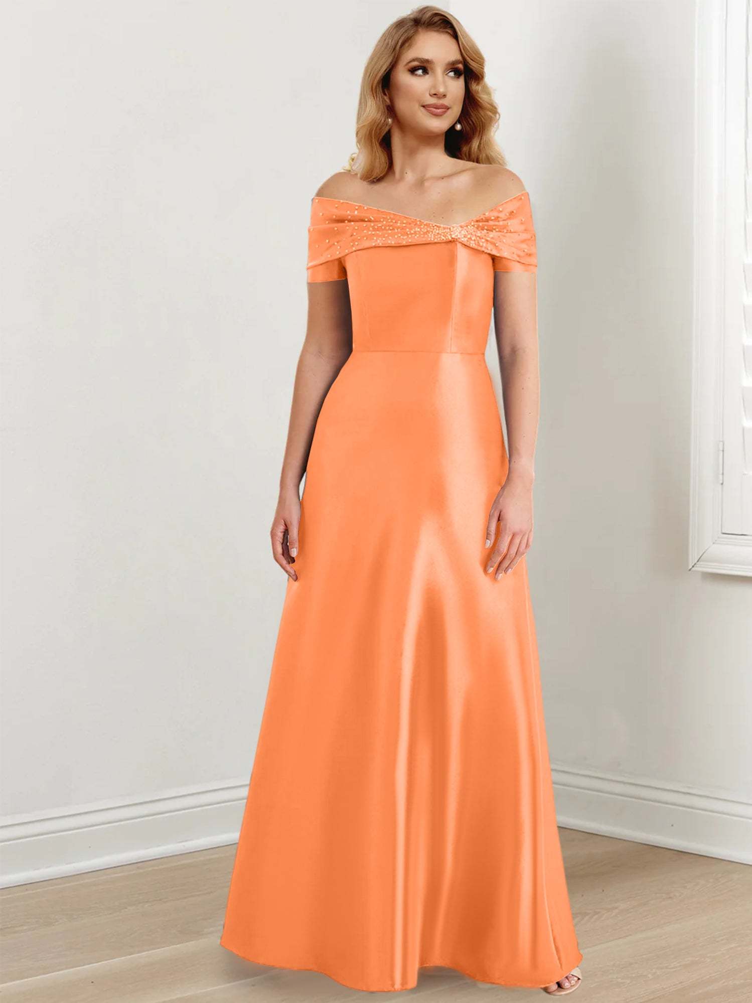Floor-Length Off-the-Shoulder Mother of the Bride A-Line/Princess Dresses