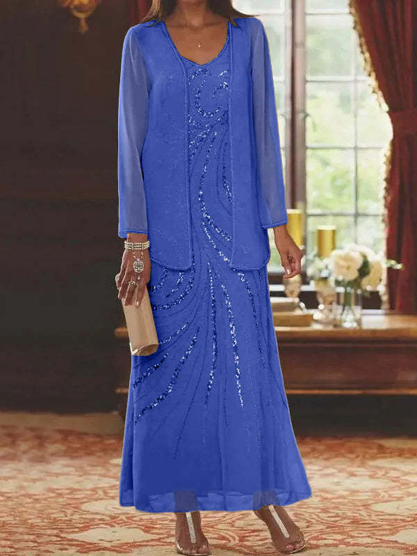 Jacketed Mother of the Bride & Groom Sheath/Column Dresses with Sequins