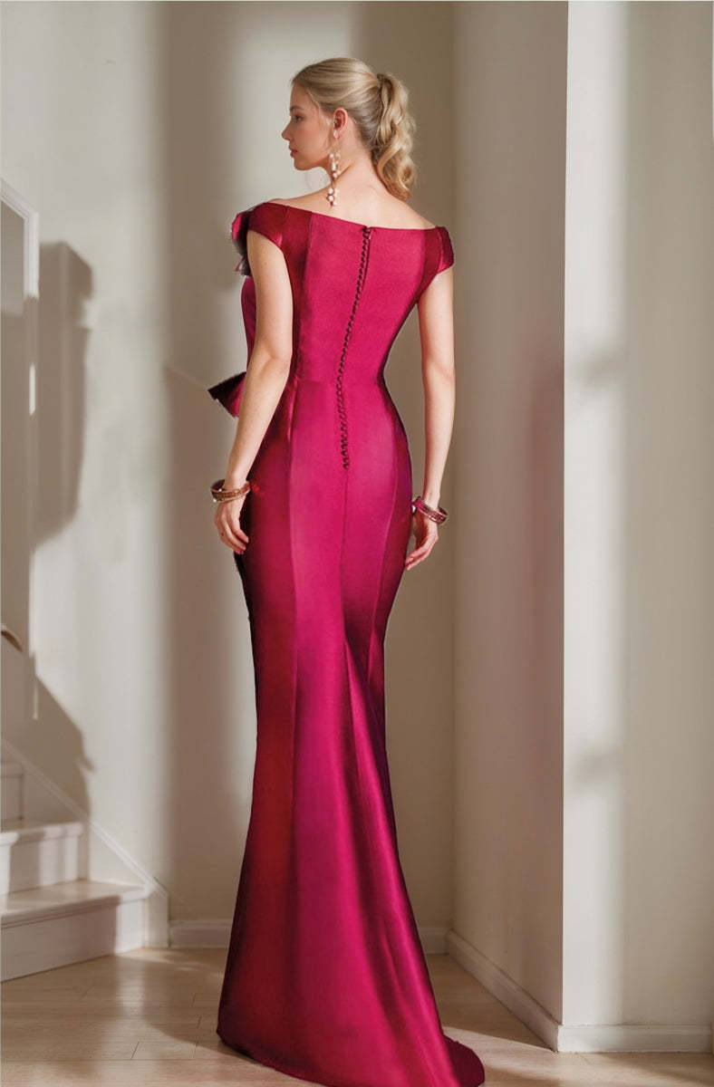 Off-the-Shoulder Mermaid/Trumpet Mother of the Bride Dresses Featuring a High Split