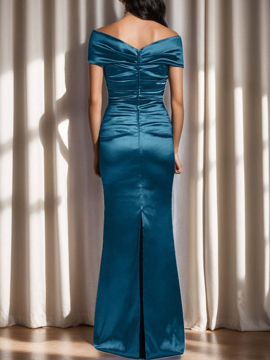 Off-the-Shoulder Column Gowns for the Mother of the Bride