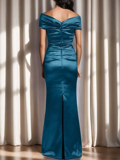 Off-the-Shoulder Column Gowns for the Mother of the Bride