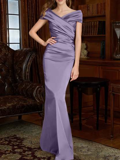 Off-the-Shoulder Column Gowns for the Mother of the Bride