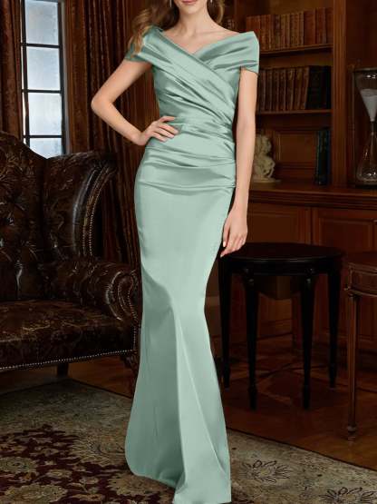 Off-the-Shoulder Column Gowns for the Mother of the Bride