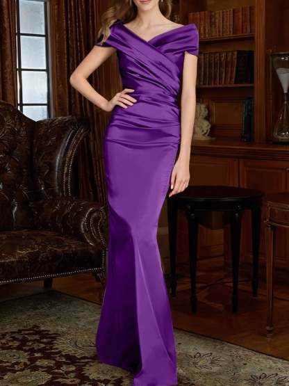 Off-the-Shoulder Column Gowns for the Mother of the Bride