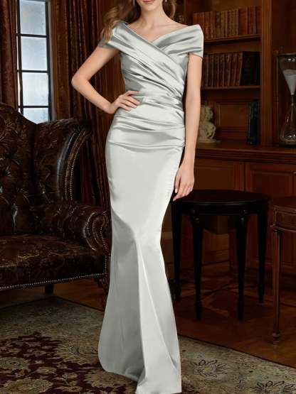 Off-the-Shoulder Column Gowns for the Mother of the Bride