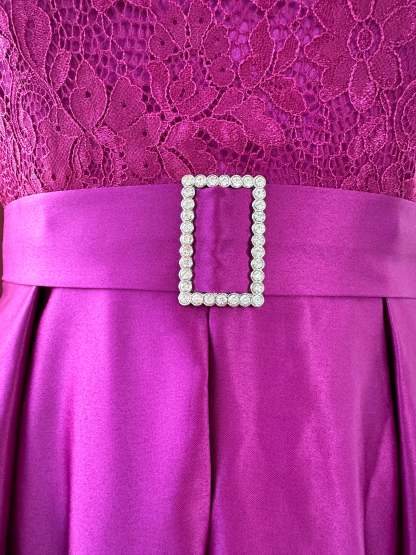 Asymmetrical Scoop Neck A-Line Mother of the Bride Dress with Short Sleeves