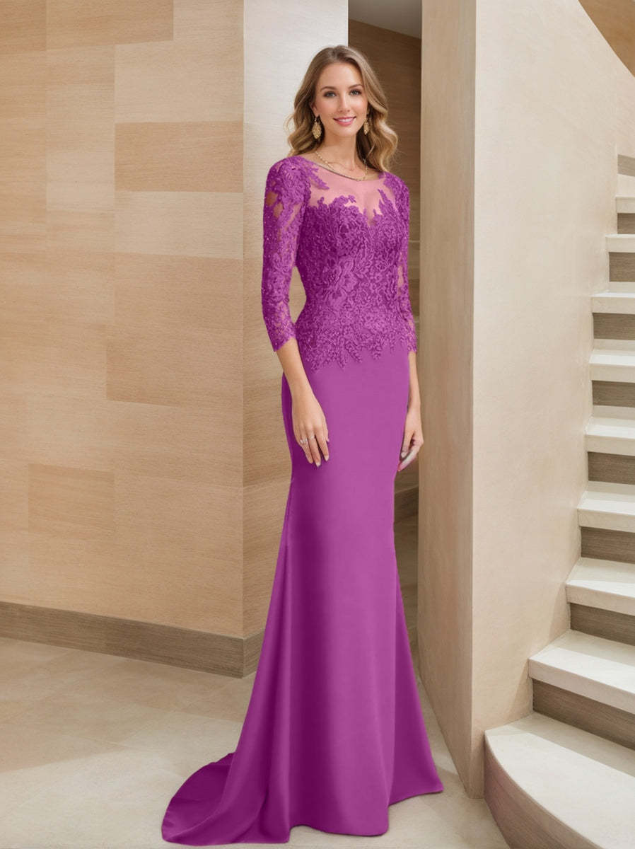 Long-Sleeved Lace Mother of the Bride Dresses in Trumpet/Mermaid Silhouette