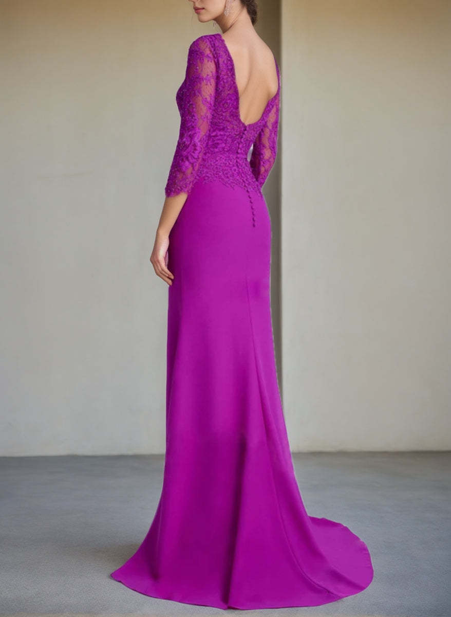 Long-Sleeved Lace Mother of the Bride Dresses in Trumpet/Mermaid Silhouette