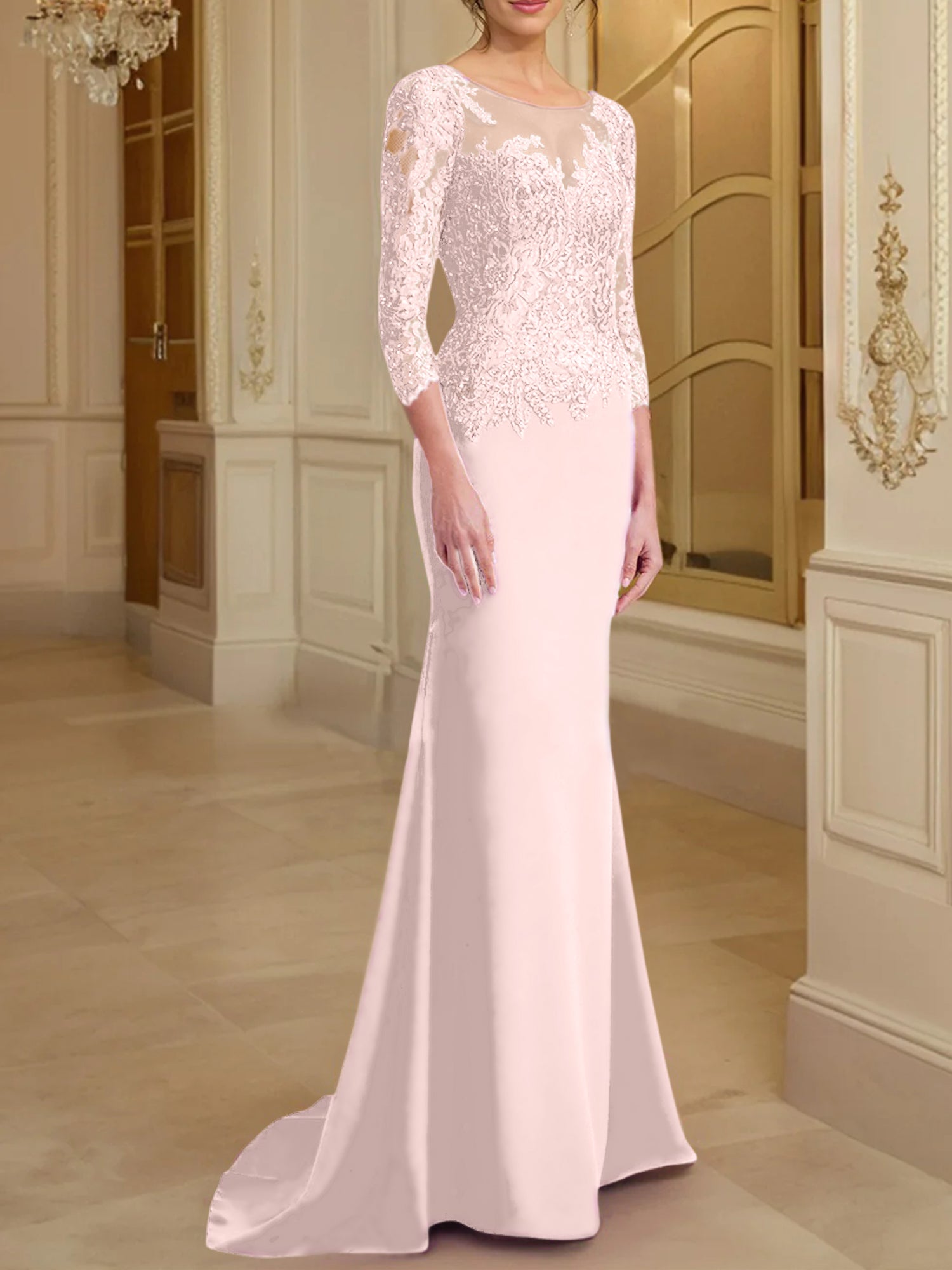 Long-Sleeved Lace Mother of the Bride Dresses in Trumpet/Mermaid Silhouette