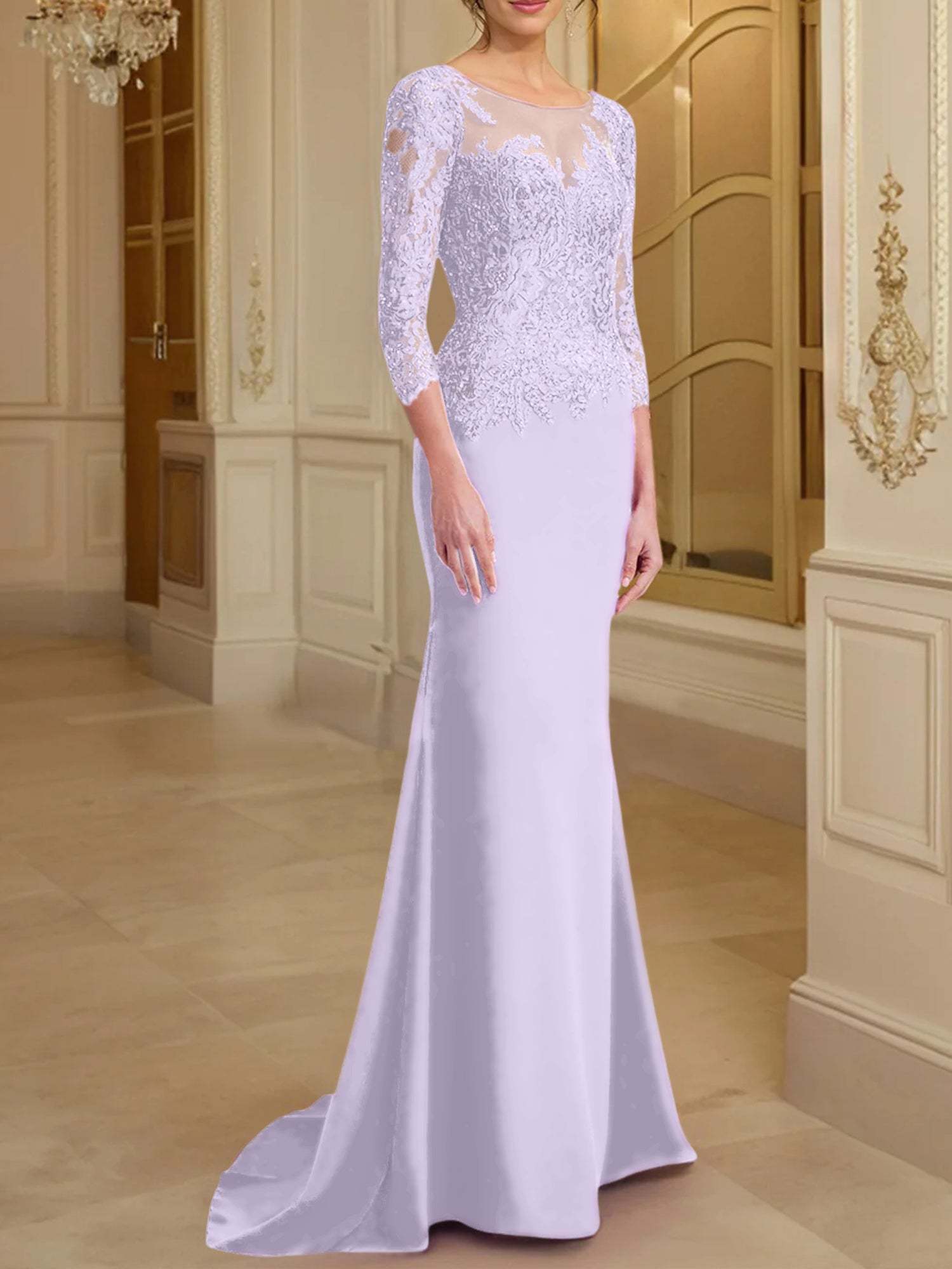 Long-Sleeved Lace Mother of the Bride Dresses in Trumpet/Mermaid Silhouette
