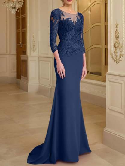 Long-Sleeved Lace Mother of the Bride Dresses in Trumpet/Mermaid Silhouette