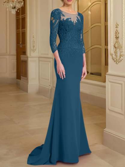 Long-Sleeved Lace Mother of the Bride Dresses in Trumpet/Mermaid Silhouette