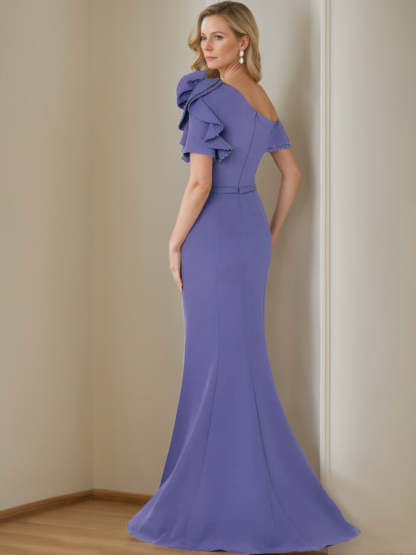 Pure Color One-Shoulder Mermaid/Trumpet Mother of the Bride Gown