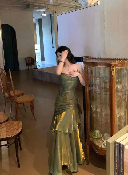 Strapless Princess A-Line Floor-Length Evening Dress with Ruffles