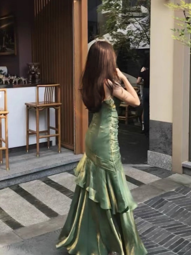 Strapless Princess A-Line Floor-Length Evening Dress with Ruffles