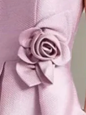 Sleeveless A-Line Princess Scoop Asymmetrical Mother of the Bride & Groom Dress with Floral Details