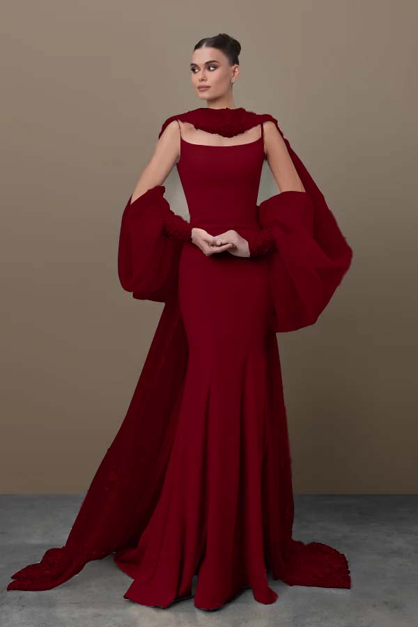 Spaghetti Strap Sleeveless Long Mermaid Prom Dress With Sequins