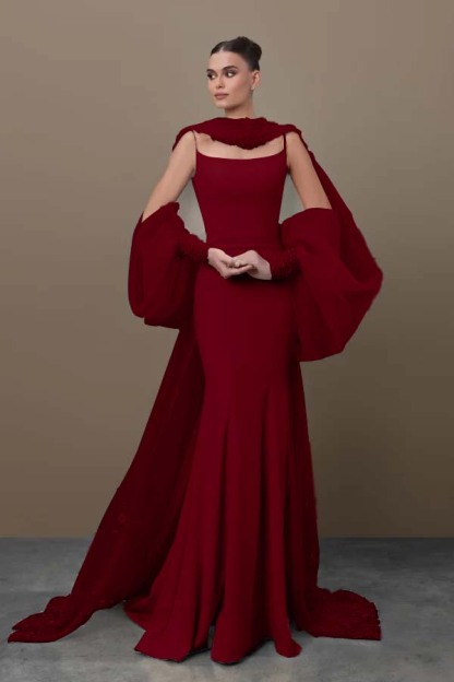 Spaghetti Strap Sleeveless Long Mermaid Prom Dress With Sequins