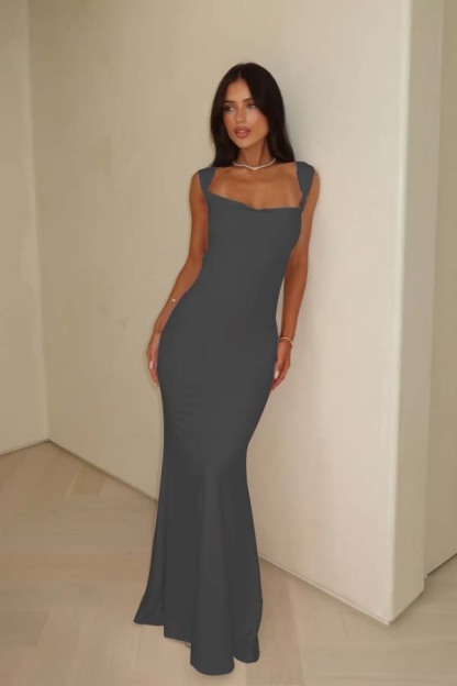 Stunning Straps Sleeveless Long Mermaid Prom Dress With Pleated