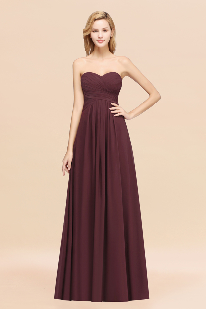 BMbridal Vintage Sweetheart Long Grape Affordable Bridesmaid Dresses Online-BMbridal