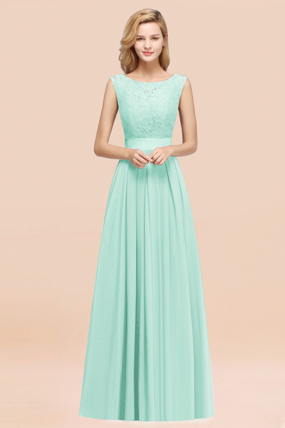 BMbridal Vintage Sleeveless Lace Bridesmaid Dresses Affordable Chiffon Wedding Party Dress Online-BMbridal