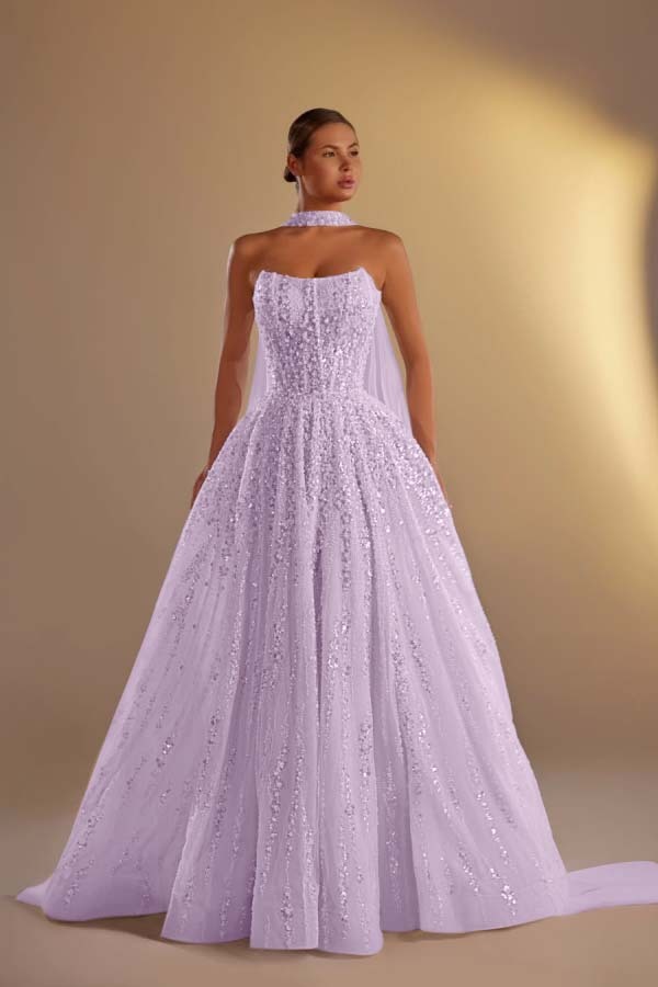 Strapless Sleeveless Long A Line Prom Dress With Pleated Beading