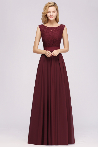 BMbridal Vintage Sleeveless Lace Bridesmaid Dresses Affordable Chiffon Wedding Party Dress Online-BMbridal