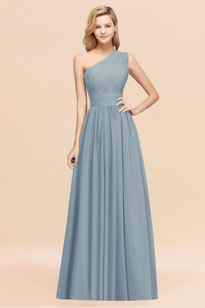 BMbridal Stylish One-shoulder Sleeveless Long Junior Bridesmaid Dresses Affordable-BMbridal