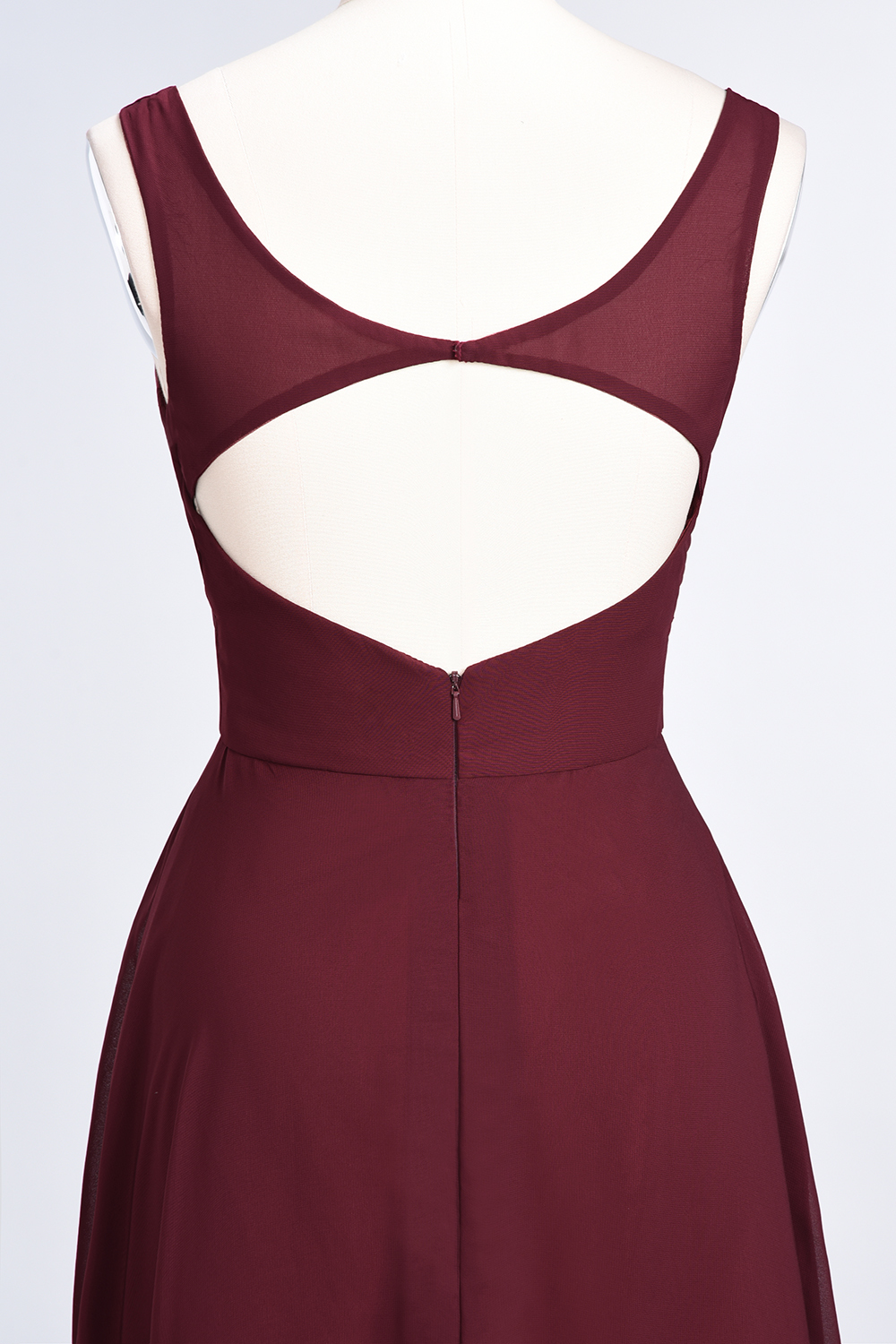 BMbridal Chic Chiffon V-Neck Straps Ruffle Affordable Bridesmaid Dresses with Open Back-BMbridal