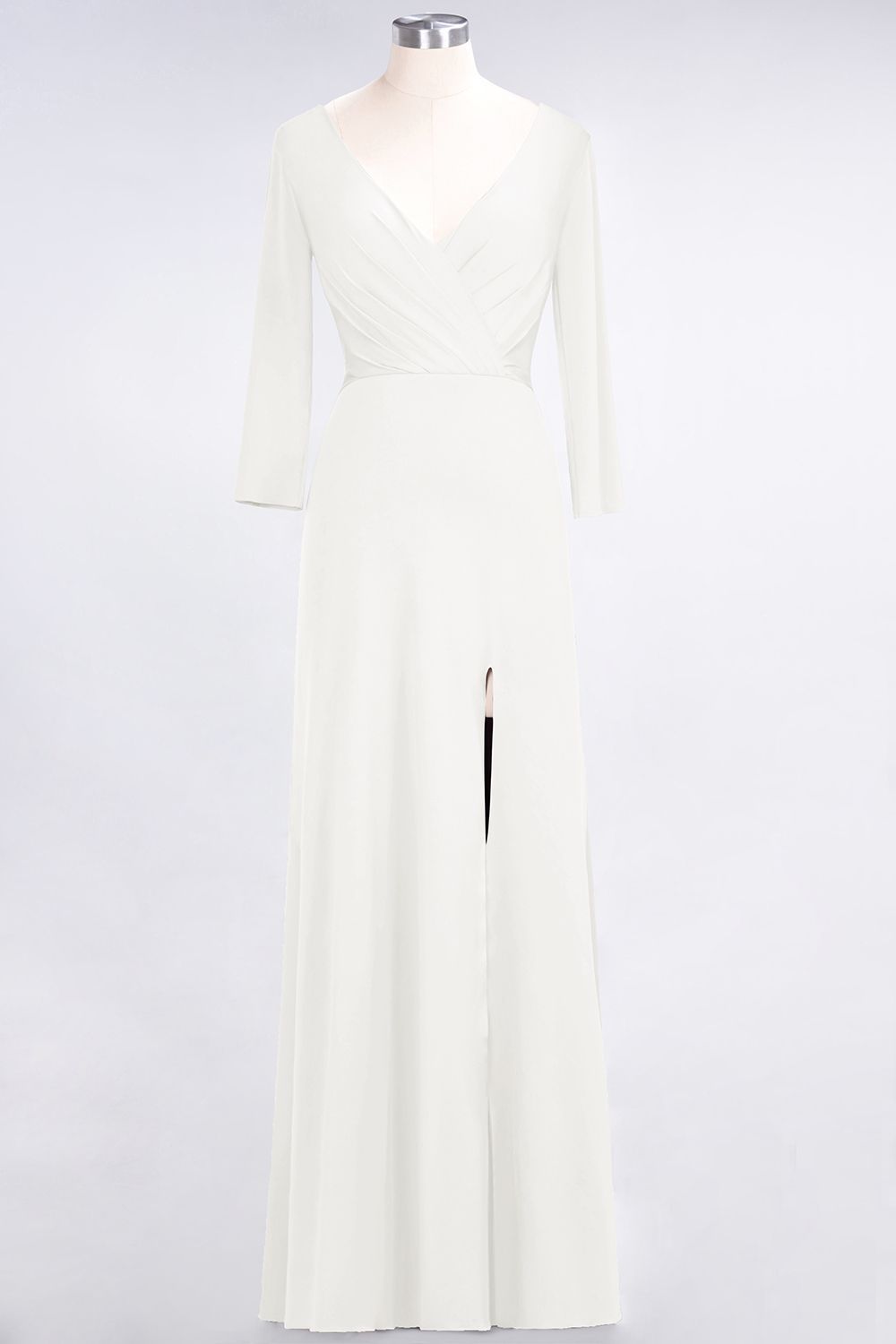 BMbridal Popular Spandex Long-Sleeves Burgundy Bridesmaid Dresses with Side-Slit-BMbridal