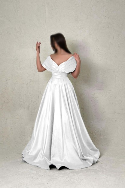 Off the Shoulder Sleeveless A Line Long Prom Dress With Pleated