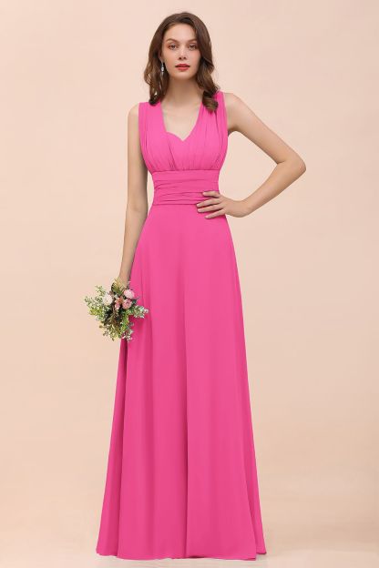 BMbridal New Arrival Dusty Blue Ruched Long Convertible Bridesmaid Dresses-BMbridal