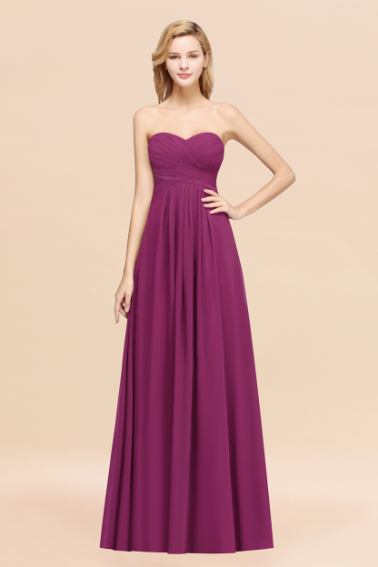 BMbridal Vintage Sweetheart Long Grape Affordable Bridesmaid Dresses Online-BMbridal