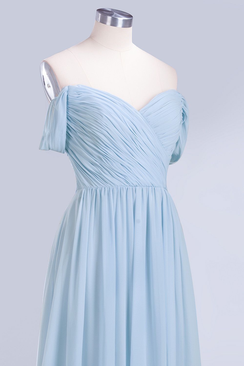 BMbridal Modest Chiffon Sweetheart Sleeveless Affordable Bridesmaid Dresses with Ruffles-BMbridal