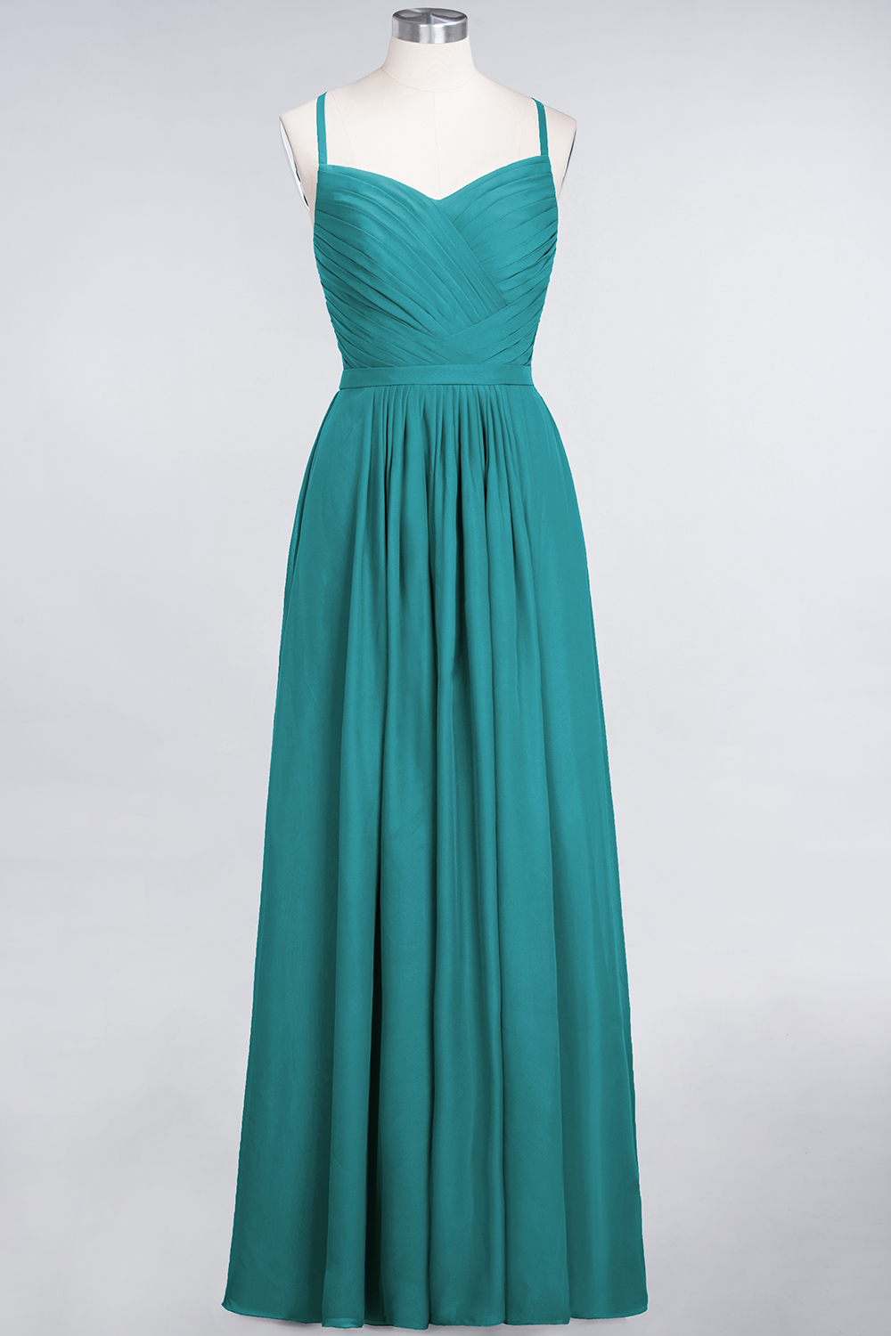BMbridal Glamorous Spaghetti Straps Sweetheart Ruffle Chiffon Bridesmaid Dress Online-BMbridal