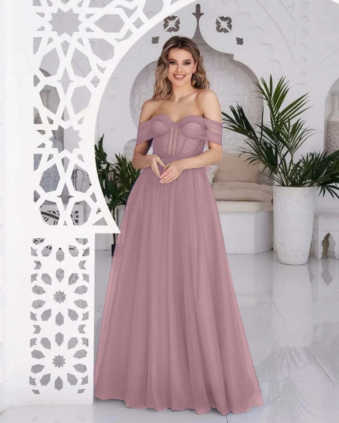 Stunning Tulle Off the Shoulder Sweetheart Strapless Royal Blue Prom Dress