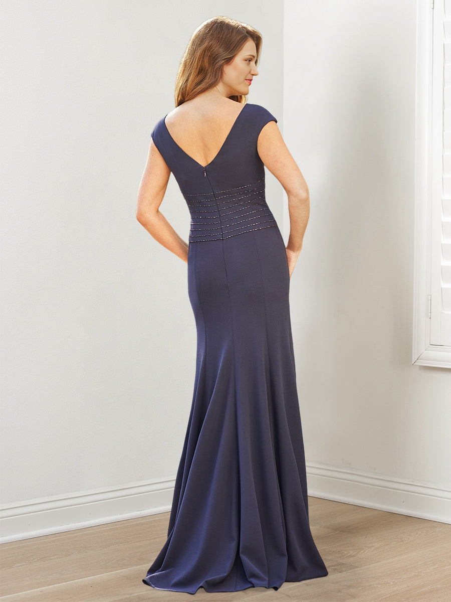 Mother of the Bride Column/Sheath Dresses Featuring Split Sides and Sequins