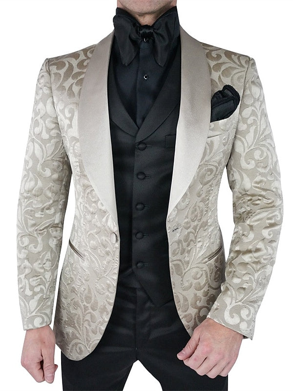 One-Button 3-Piece Prom Suits For Men With Breast Pocket