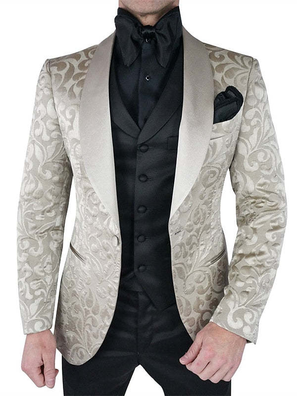 One-Button 3-Piece Prom Suits For Men With Breast Pocket