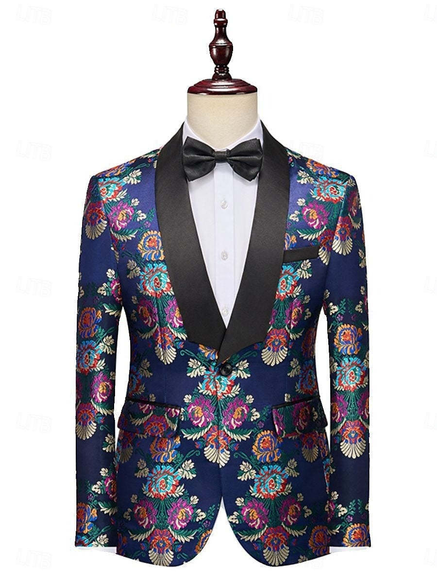 Single-Breasted One-Button Men's Two-Piece Suit For Evening Parties And Proms
