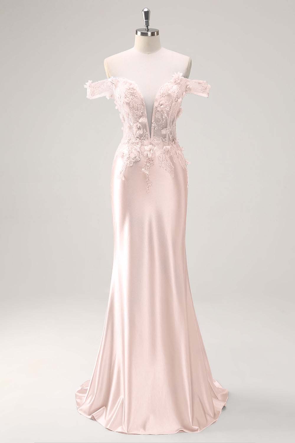 Strapless Sleeveless Long Mermaid Prom Dress With Appliques Pleated