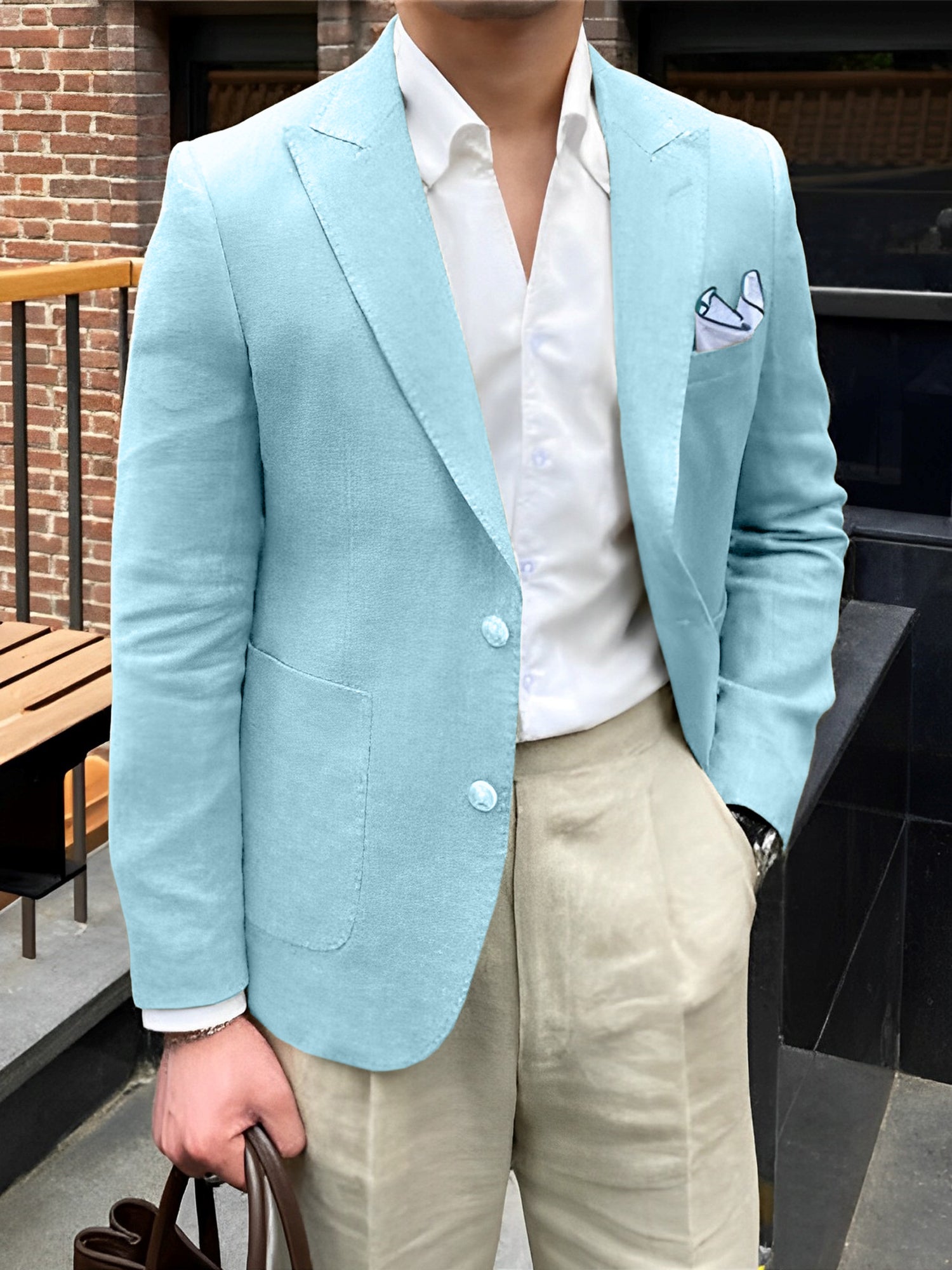 Single-Breasted Two-Button Blazer Jacket With A Tailored Fit For Men