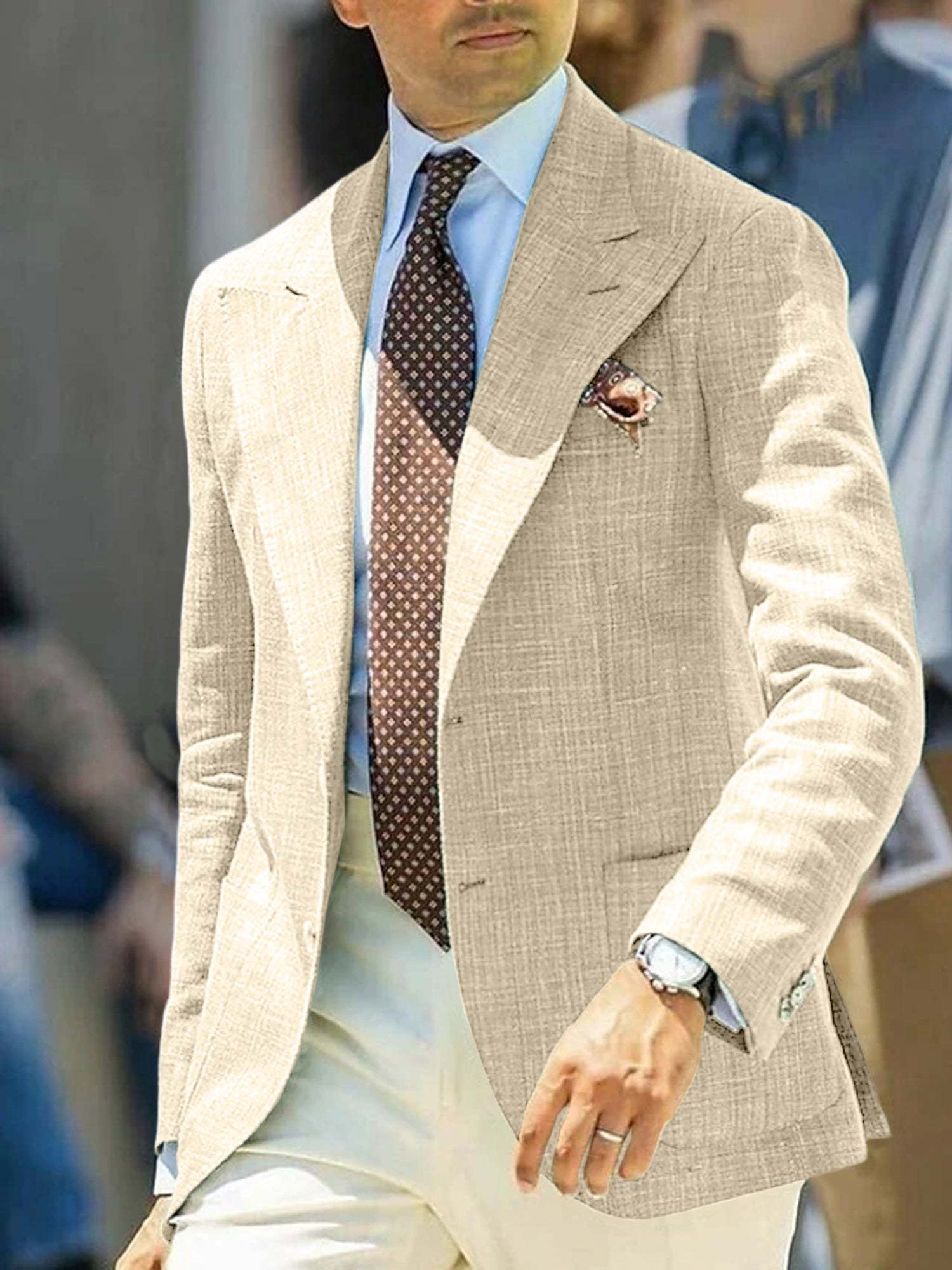 Single-Breasted Two-Button Blazer Jacket With A Tailored Fit For Men
