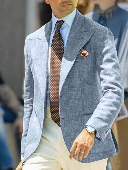 Single-Breasted Two-Button Blazer Jacket With A Tailored Fit For Men