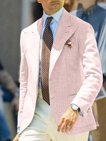 Single-Breasted Two-Button Blazer Jacket With A Tailored Fit For Men