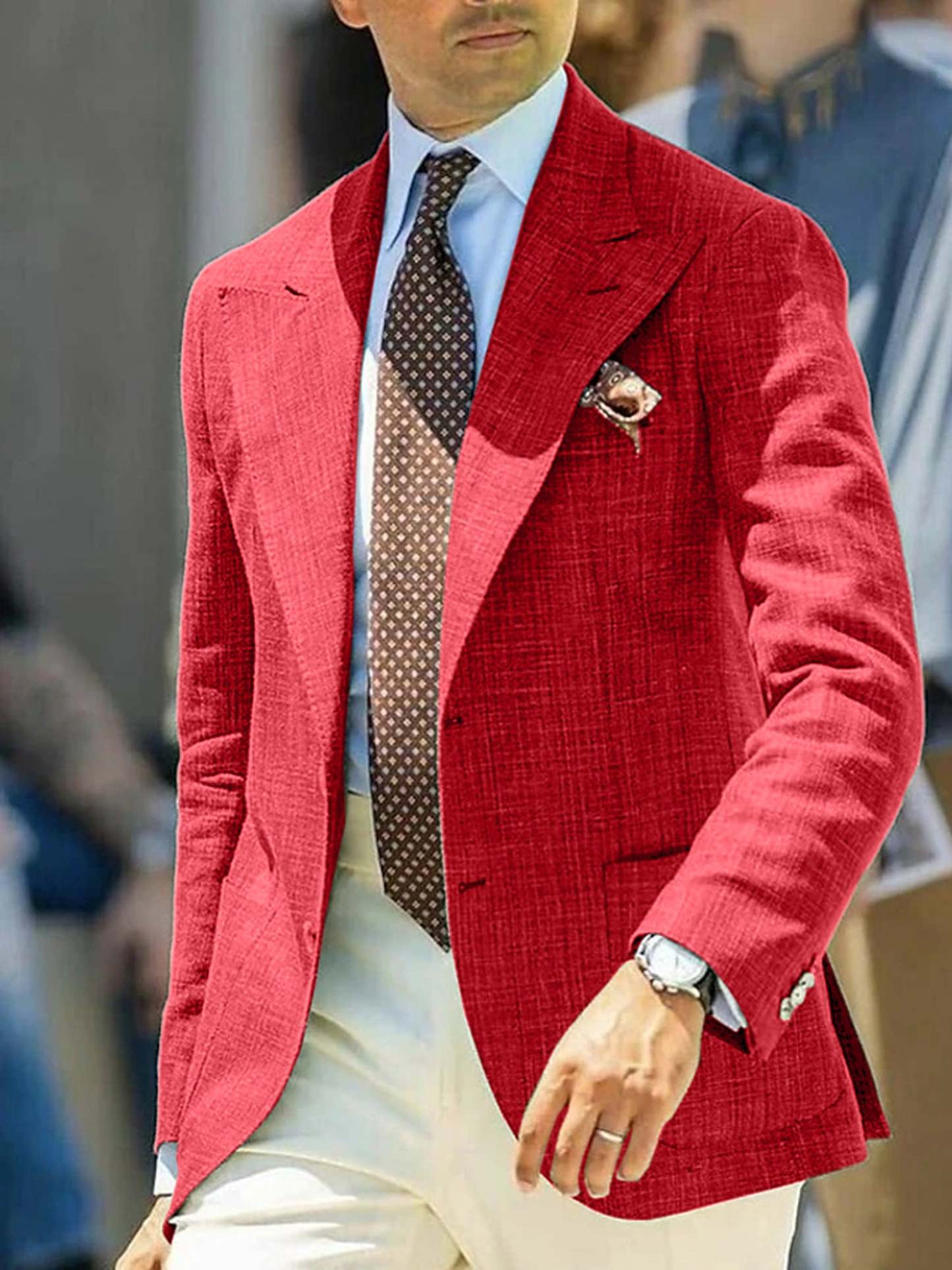 Single-Breasted Two-Button Blazer Jacket With A Tailored Fit For Men